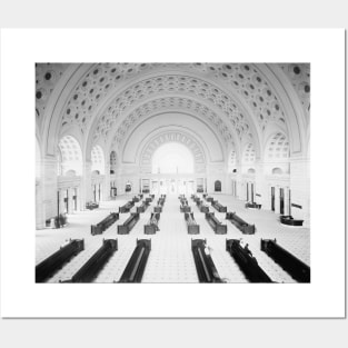 Union Station Grand Lobby, 1910. Vintage Photo Posters and Art